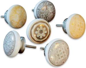 Mirabeau Kommode Kommodengriffe 6er Set Tuffé grau/gold