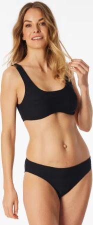 Bustier-Bikini-Top Jersey recycelt Streifen schwarz - Aqua 46
