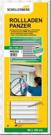 SCHELLENBERG Rollladenpanzer "Set für Fenster, Mini System für 40 mm Stahlrohrwelle", PVC Jalousie, in verschiedenen Größen erhältlich, weiß