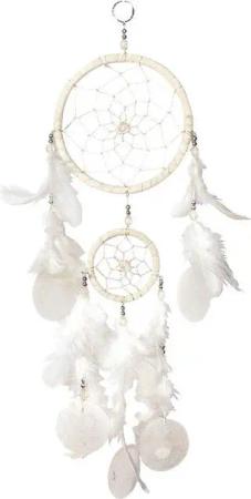 Saraswati Traumfänger Traumfänger Mobile mit 2TF und 5 Capiz Muschel 40cm