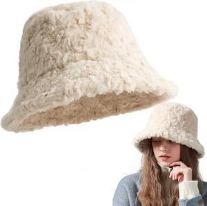 RWEUOQ Fischerhut Damen Fischerhut Wintermütze aus Plüsch Warm Winddicht und Verstellbar (Einzelstück – Klassische Wintermütze für jeden Anlass und jedes Outfit, Wintermütze mit Plüsch-Pompon – für warme und stylische Looks) Atmungsaktiv, weich, komfortab