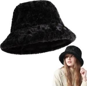 RWEUOQ Fischerhut Damen Fischerhut Wintermütze aus Plüsch Warm Winddicht und Verstellbar (Einzelstück – Klassische Wintermütze für jeden Anlass und jedes Outfit, Wintermütze mit Plüsch-Pompon – für warme und stylische Looks) Atmungsaktiv, weich, komfortab