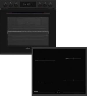 Sharp Elektro-Herd-Set K-72P51BNH-EU, Hydrolyse, Teleskopauszug