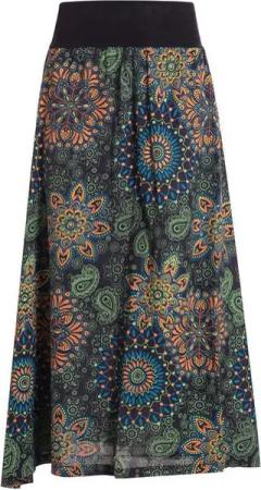 Vishes Maxirock Langer Damen Sommer-Rock Sommerröcke Bunt mit Mandalas bedruckt Retro, Festival, Boho Style