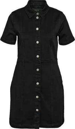 Noisy May Kurzes Kleid - NMNISA S/S SLIM DENIM DRESS VI526BL NOOS - XS bis L - für Damen - Größe M - schwarz
