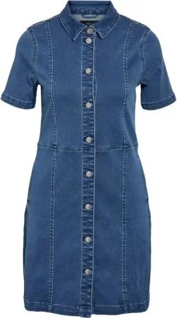 Noisy May Kurzes Kleid - NMNISA S/S SLIM DENIM DRESS VI526BL NOOS - XS bis XL - für Damen - Größe M - blau