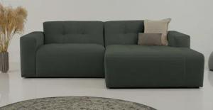 INOSIGN Ecksofa "Tapley", Breite 221 cm, L-Form, Struktur fein, mit Knopfsteppung, bodentief