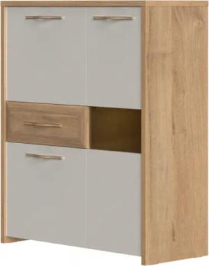 Home affaire Highboard "Gala", Kommode, Höhe 115 cm, UV lackiert, kratzfest, hochglänzend