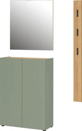 GERMANIA Garderoben-Set "Alviano", (3 St.), mit eckigem Spiegel, optional mit Hakenpaneel, Made in Germany