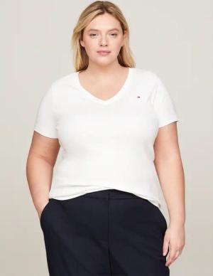 Tommy Hilfiger Curve V-Shirt "CRV NEW SLIM CODY V-NECK SS", in großen Größen