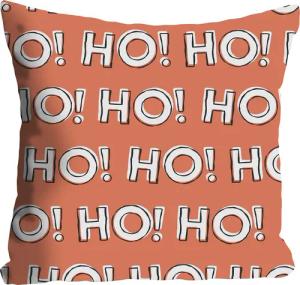 queence Dekokissen "HO HO HO", Kissenhülle,Ho Ho Ho,Weihnachten,Festlich,Rot,Weiß,Spruch
