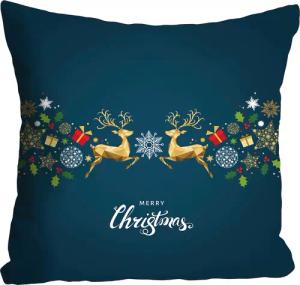 queence Dekokissen "David", Kissenhülle,Merry Christmas,Spruch,Festlich,Weihnachten,Rot,Weiß