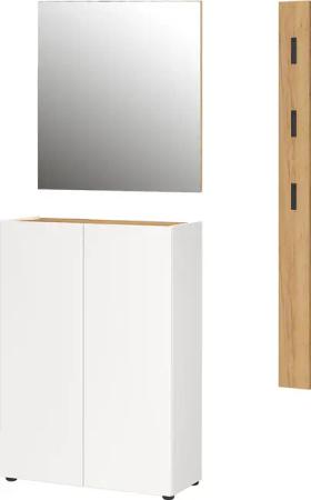 GERMANIA Garderoben-Set "Alviano", (3 St.), mit eckigem Spiegel, optional mit Hakenpaneel, Made in Germany