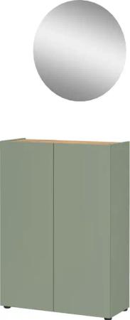 GERMANIA Garderoben-Set "Alviano", (2 St.), mit rundem Spiegel, optional mit Hakenpaneel, Made in Germany