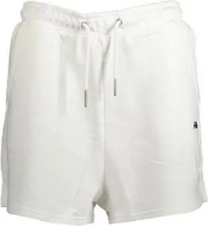 Fila 5-Pocket-Hose Kurze Damenhose Weiß aus Bio-Baumwolle mit Stickerei und Kordelzug