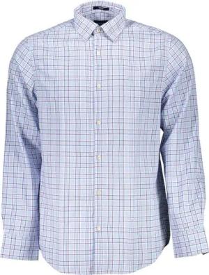 Gant Langarmhemd Blaues Herrenhemd Regular Fit – Italienischer Kragen & Manschetten