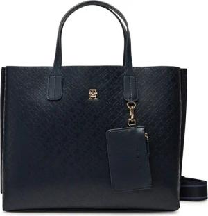 Tommy Hilfiger Handtasche Th Distinct Satchel Mono AW0AW17174 Dunkelblau