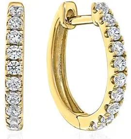 Gold Creolen für Damen mit Brillanten