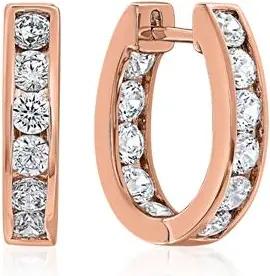 Damen Creolen aus Roségold mit Diamanten