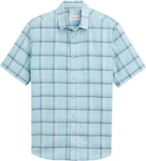 TOM TAILOR Kurzarmshirt checked cotton linen shirt
