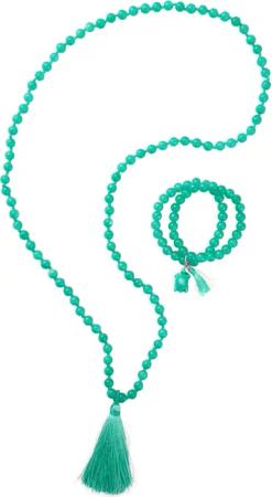 Perlenketten-Set - grün - Gr. Einheitsgröße von Goldner Fashion