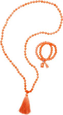 Perlenketten-Set - orange - Gr. Einheitsgröße von Goldner Fashion
