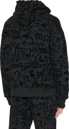 Versace Jeans Couture - Versace Jeans Couture Graffiti Print Hoodie Heren - Größe XXL - schwarz