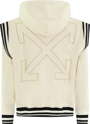Off-White - Cream White Cotton Hoodie With Logo Print - Größe M - weiß