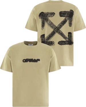 Off-White - T-Shirt Spray Arrow - Größe L - beige