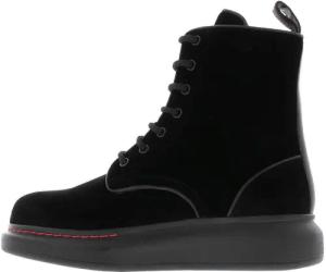 Alexander McQueen Stiefel - Dames Hybrid Lace up Velvet Zwart - Gr. 39,5 (EU) - in Schwarz - für Damen