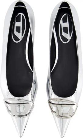 Diesel Ballerinas - Dames D-Venus Ballerina Zilver - Gr. 37 (EU) - in Gunmetal - für Damen