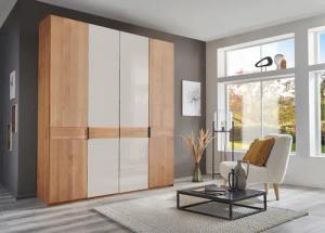 WIEMANN Drehtürenschrank "Cardiff, Massivholztüren in Kombination mit Glas- oder Spiegeltüren", (4 Breiten, 2 Höhen 216/236cm auswählbar), hochwertiges Design in langlebiger Qualität, viel Stauraum
