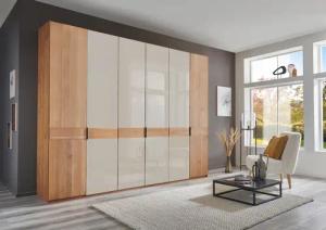WIEMANN Drehtürenschrank "Cardiff, Massivholztüren in Kombination mit Glas- oder Spiegeltüren", (4 Breiten, 2 Höhen 216/236cm auswählbar), hochwertiges Design in langlebiger Qualität, viel Stauraum
