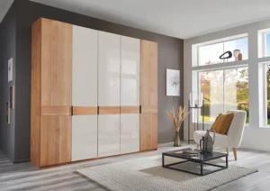 WIEMANN Drehtürenschrank "Cardiff, Massivholztüren in Kombination mit Glas- oder Spiegeltüren", (4 Breiten, 2 Höhen 216/236cm auswählbar), hochwertiges Design in langlebiger Qualität, viel Stauraum