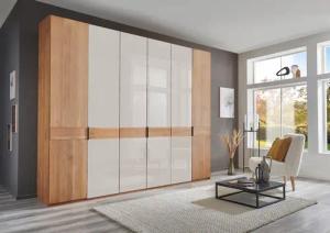 WIEMANN Drehtürenschrank "Cardiff, Massivholztüren in Kombination mit Glas- oder Spiegeltüren", (4 Breiten, 2 Höhen 216/236cm auswählbar), hochwertiges Design in langlebiger Qualität, viel Stauraum