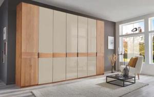 WIEMANN Drehtürenschrank "Cardiff, Massivholztüren in Kombination mit Glas- oder Spiegeltüren", (4 Breiten, 2 Höhen 216/236cm auswählbar), hochwertiges Design in langlebiger Qualität, viel Stauraum