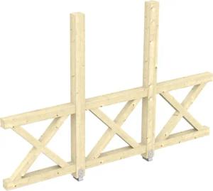 Skanholz Carport-Seitenwand "Andreaskreuz", freistehehend
