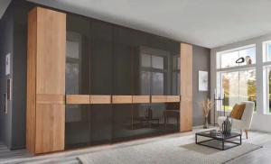 WIEMANN Drehtürenschrank "Cardiff, Massivholztüren in Kombination mit Glas- oder Spiegeltüren", (4 Breiten, 2 Höhen 216/236cm auswählbar), hochwertiges Design in langlebiger Qualität, viel Stauraum