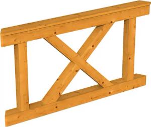 Skanholz Brüstungsgeländer "Andreaskreuz"