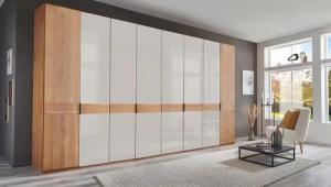 WIEMANN Drehtürenschrank "Cardiff, Massivholztüren in Kombination mit Glas- oder Spiegeltüren", (4 Breiten, 2 Höhen 216/236cm auswählbar), hochwertiges Design in langlebiger Qualität, viel Stauraum