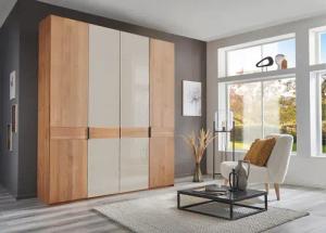 WIEMANN Drehtürenschrank "Cardiff, Massivholztüren in Kombination mit Glas- oder Spiegeltüren", (4 Breiten, 2 Höhen 216/236cm auswählbar), hochwertiges Design in langlebiger Qualität, viel Stauraum
