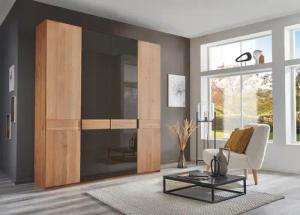 WIEMANN Drehtürenschrank "Cardiff, Massivholztüren in Kombination mit Glas- oder Spiegeltüren", (4 Breiten, 2 Höhen 216/236cm auswählbar), hochwertiges Design in langlebiger Qualität, viel Stauraum