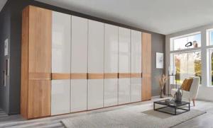 WIEMANN Drehtürenschrank "Cardiff, Massivholztüren in Kombination mit Glas- oder Spiegeltüren", (4 Breiten, 2 Höhen 216/236cm auswählbar), hochwertiges Design in langlebiger Qualität, viel Stauraum