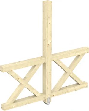 Skanholz Carport-Seitenwand "Andreaskreuz", freistehehend