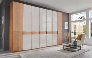 WIEMANN Drehtürenschrank "Cardiff, Massivholztüren in Kombination mit Glas- oder Spiegeltüren", (4 Breiten, 2 Höhen 216/236cm auswählbar), hochwertiges Design in langlebiger Qualität, viel Stauraum