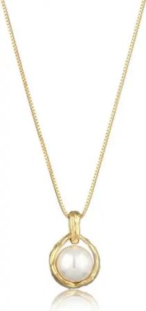 Elli Premium Kette mit Anhänger Anhänger Muschelkernperle Vintage Style 925 Sterling Silber