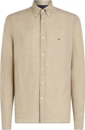 Tommy Hilfiger Hemd Leinen Sandalwood - Größe L