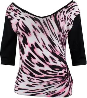 Passioni Sweater Sommer Pulli mit abstraktem Leoparden- und Punktedruck