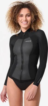 Neoprenjacke Damen Experten Reissverschluss Schaumstoff 1.5 mm schwarz
