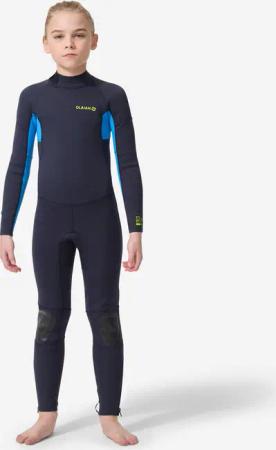 Neoprenanzug Surfen Kinder Rückenreißverschluss 100 2/2 mm dunkelblau